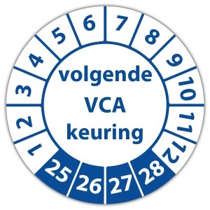 Keuringssticker volgende VCA keuring - 