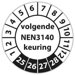 Keuringssticker volgende NEN 3140 keuring - 