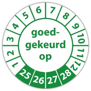 Keuringssticker goedgekeurd op - Keuringsstickers op vel