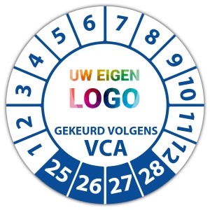 Keuringssticker gekeurd volgens VCA - Keuringsstickers op vel logo