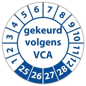 Keuringssticker gekeurd volgens VCA - Keuringsstickers op vel