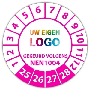 Keuringssticker gekeurd volgens NEN 1004 - Keuringsstickers op vel logo