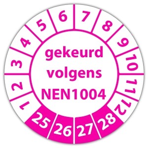 Keuringssticker gekeurd volgens NEN 1004 - Keuringsstickers op vel