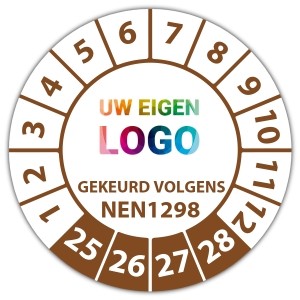 Keuringssticker gekeurd volgens NEN 1298 - Keuringsstickers op vel logo