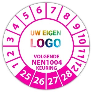 Keuringssticker volgende NEN 1004 keuring - NEN1004 keuringsstickers - Rolsteigers logo