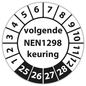 Keuringssticker volgende NEN 1298 keuring - Keuringsstickers op vel