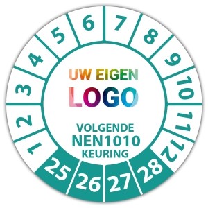 Keuringssticker volgende NEN 1010 keuring - Keuringsstickers NEN-normen logo