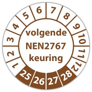 Keuringssticker volgende NEN 2767 keuring - Keuringsstickers NEN-normen