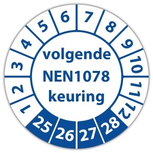 Keuringssticker volgende NEN 1078 keuring - Keuringsstickers NEN-normen