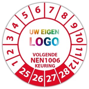 Keuringssticker volgende NEN 1006 keuring - Keuringsstickers op vel logo