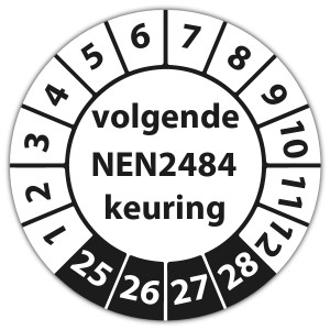 Keuringssticker volgende NEN 2484 keuring - Keuringsstickers op vel