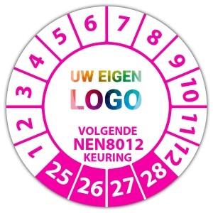 Keuringssticker volgende NEN 8012 keuring - Keuringsstickers NEN-normen logo