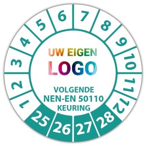 Keuringssticker volgende NEN-EN 50110 keuring - Keuringsstickers NEN-normen logo