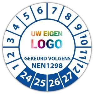 Keuringssticker gekeurd volgens NEN 1298 - Keuringsstickers op vel logo