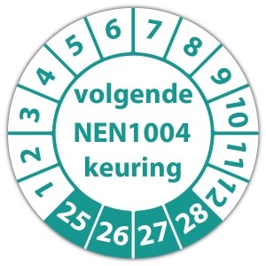 Keuringssticker volgende NEN 1004 keuring - 