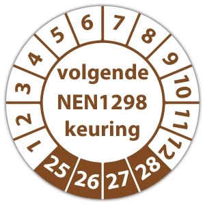 Keuringssticker volgende NEN 1298 keuring - Keuringsstickers op vel