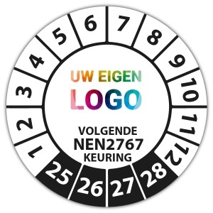 Keuringssticker volgende NEN 2767 keuring - Keuringsstickers op vel logo