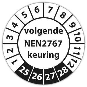 Keuringssticker volgende NEN 2767 keuring - Keuringsstickers op vel