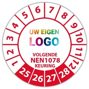 Keuringssticker volgende NEN 1078 keuring - Keuringsstickers op vel logo