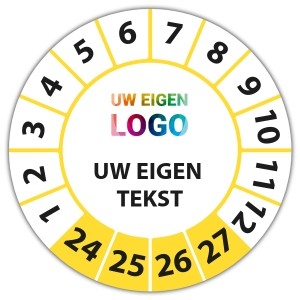 Keuringssticker met uw logo en tekst - Keuringsstickers IMO-kleurcodering