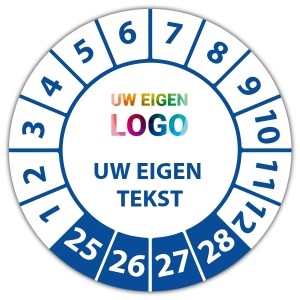 Keuringssticker met uw logo en tekst - Jaartalstickers