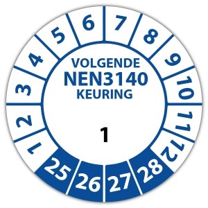 Keuringssticker genummerd volgende NEN 3140 keuring - Keuringsstickers op rol