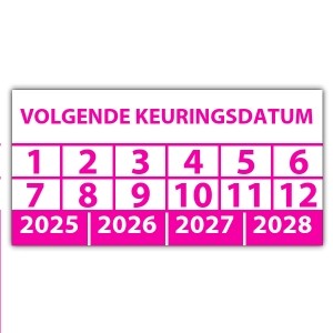 Keuringssticker volgende keuringsdatum - Keuringsstickers rechthoek