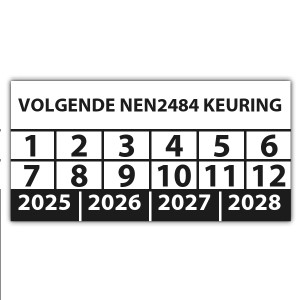 Keuringssticker volgende NEN 2484 keuring - Keuringsstickers op rol