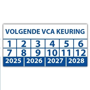 Keuringssticker volgende VCA keuring - Keuringsstickers op rol