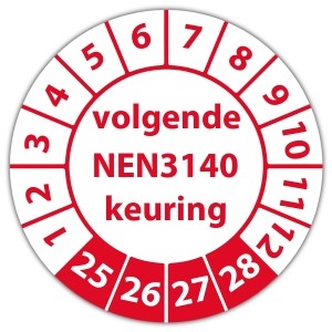 Keuringssticker Ultra Destructable volgende NEN 3140 keuring - Keuringsstickers Ultra Destructable