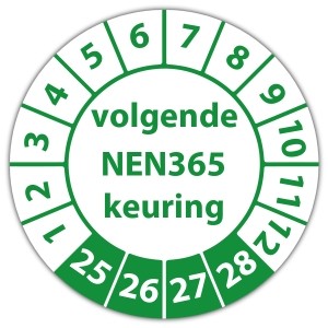 Keuringssticker volgende NEN 365 keuring - Keuringsstickers op rol