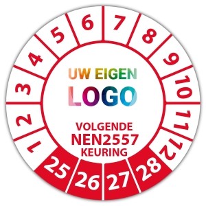 Keuringssticker volgende NEN 2557 keuring - Keuringsstickers op rol logo