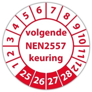 Keuringssticker volgende NEN 2557 keuring - Keuringsstickers op rol