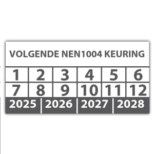 Keuringssticker volgende NEN 1004 keuring - Keuringsstickers op rol