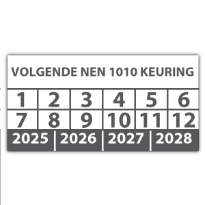 Keuringssticker volgende NEN 1010 keuring - Keuringsstickers NEN-normen