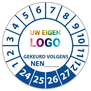 Keuringssticker gekeurd volgens NEN-norm (eigen invoer) logo