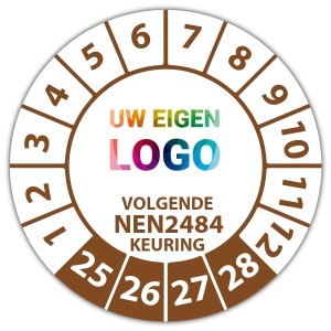 Keuringssticker Ultra Destructable volgende NEN 2484 keuring - Keuringsstickers op rol logo