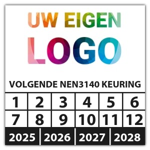 Keuringssticker volgende NEN 3140 keuring - Keuringsstickers op rol logo