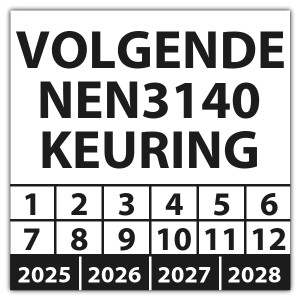 Keuringssticker volgende NEN 3140 keuring - Keuringsstickers op rol