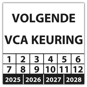 Keuringssticker volgende VCA keuring - Keuringsstickers op rol