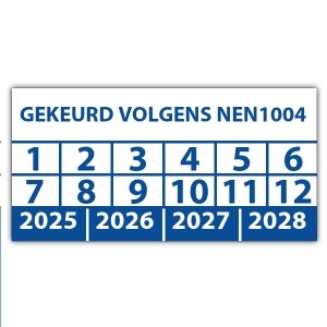 Keuringssticker gekeurd volgens NEN 1004 - NEN1004 keuringsstickers - Rolsteigers