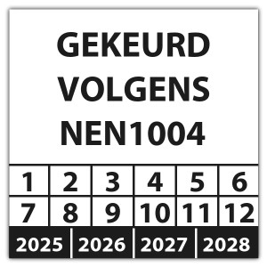 Keuringssticker gekeurd volgens NEN 1004 - NEN1004 keuringsstickers - Rolsteigers