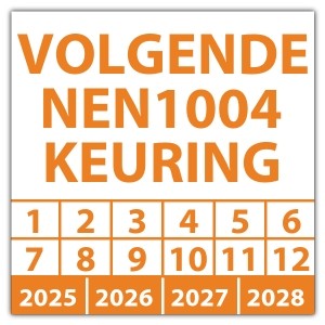 Keuringssticker volgende NEN 1004 keuring - Keuringsstickers op vel