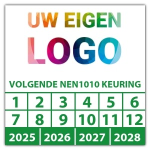 Keuringssticker volgende NEN1010 keuring - Keuringsstickers NEN-normen logo