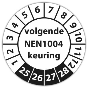 Keuringssticker Ultra Destructable volgende NEN 1004 keuring - Keuringsstickers op rol