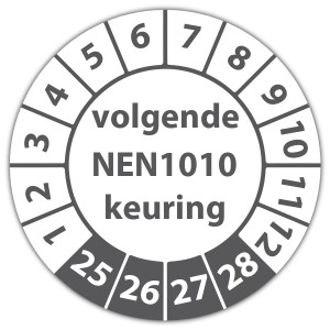 Keuringssticker Ultra Destructable volgende NEN 1010 keuring - Keuringsstickers Ultra Destructable