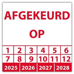 Keuringssticker afgekeurd op - Keuringsstickers op rol