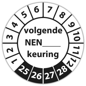 Keuringssticker volgende NEN-norm keuring (eigen invoer) - Keuringsstickers NEN-normen