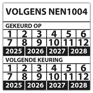 Keuringssticker dubbel volgens NEN 1004 - NEN1004 keuringsstickers - Rolsteigers