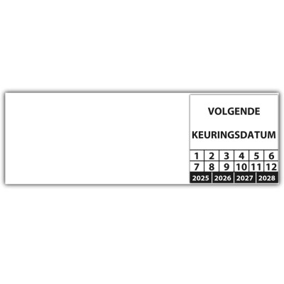 Kabelkeuringssticker volgende keuringsdatum - Kabelkeuringsstickers